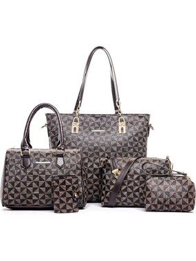 Women Brown Stylish Satchel Handbag Tote With Top Handle Shoulder Bag
